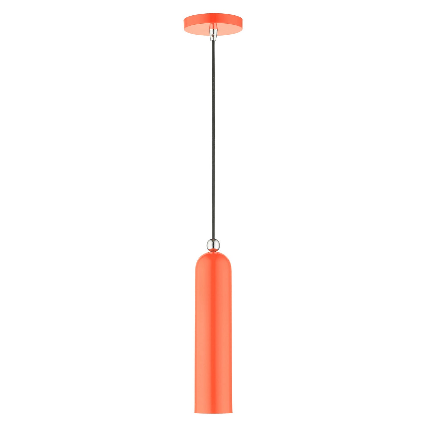 Livex Lighting - 46751-77 - One Light Pendant - Ardmore - Shiny Orange w/ Polished Chromes