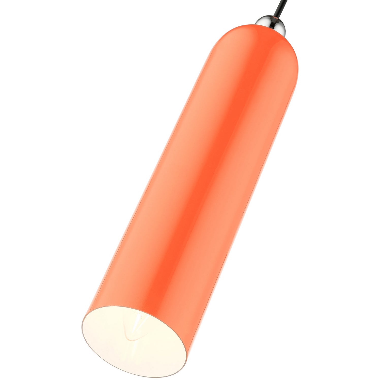 Livex Lighting - 46751-77 - One Light Pendant - Ardmore - Shiny Orange w/ Polished Chromes