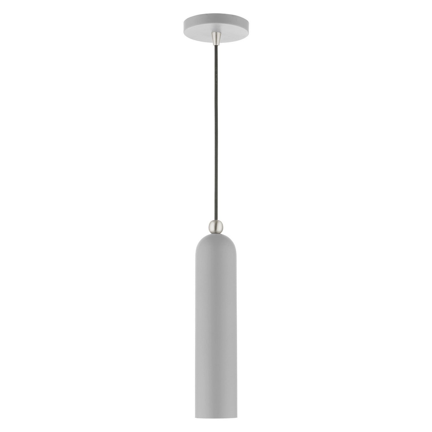Livex Lighting - 46751-80 - One Light Pendant - Ardmore - Nordic Gray w/ Brushed Nickels