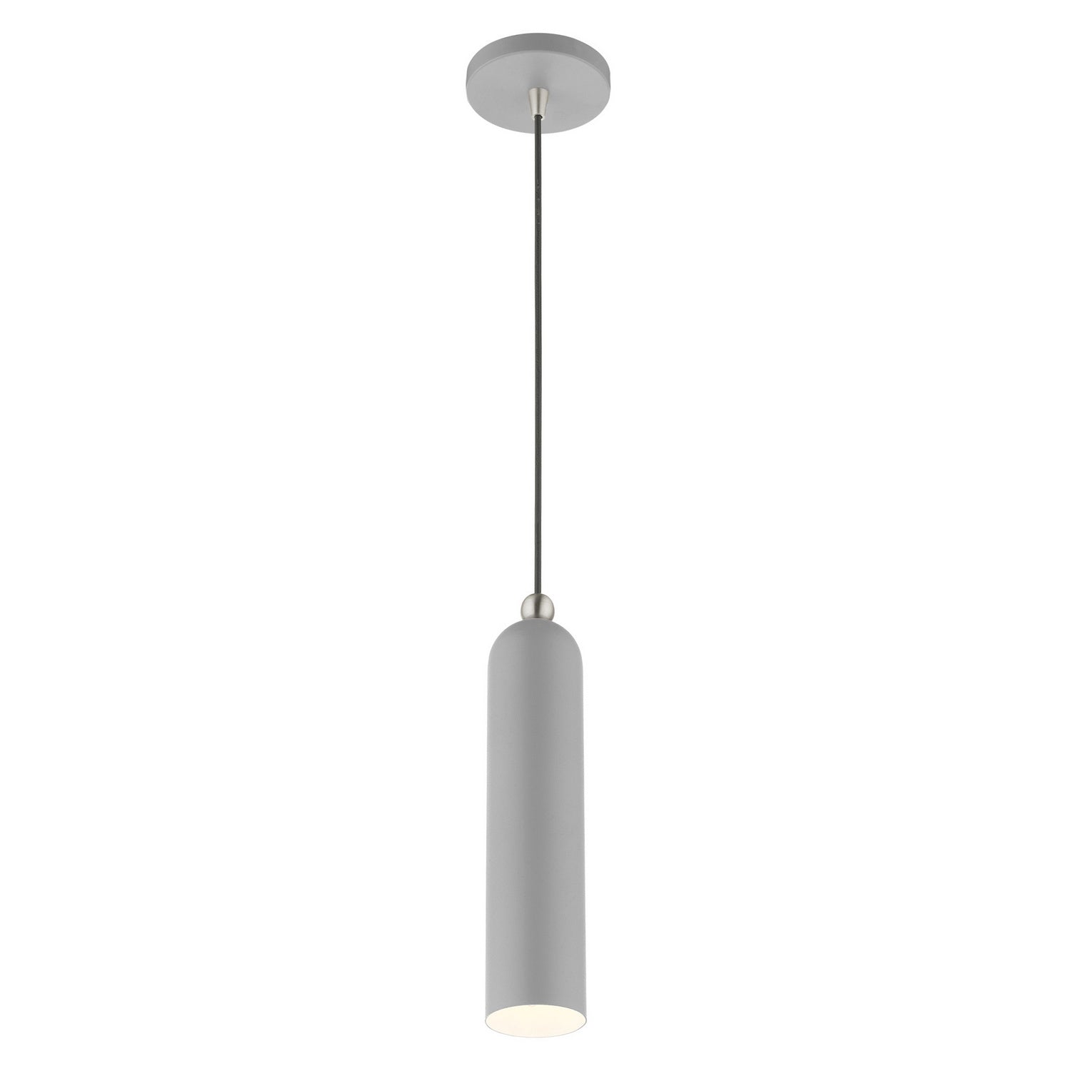 Livex Lighting - 46751-80 - One Light Pendant - Ardmore - Nordic Gray w/ Brushed Nickels