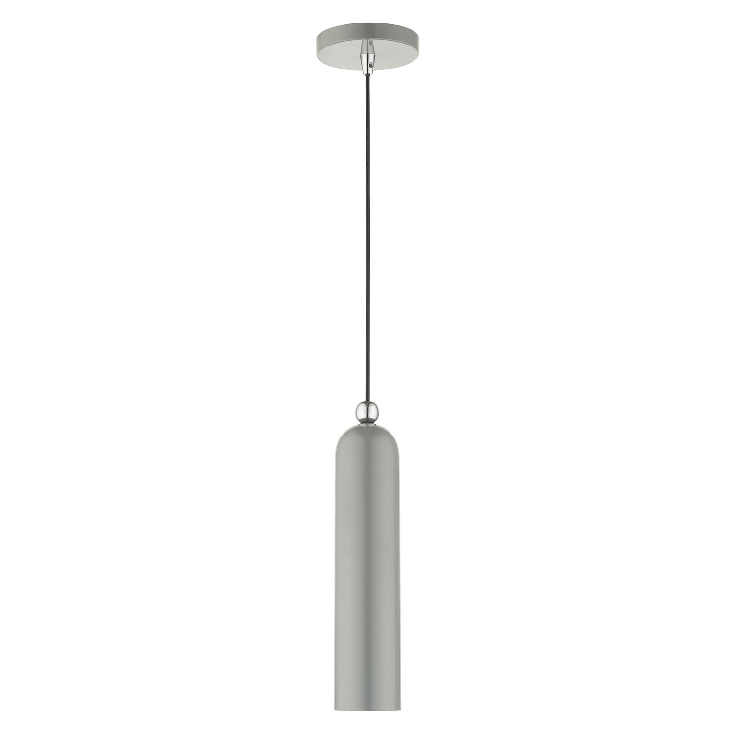 Livex Lighting - 46751-90 - One Light Pendant - Ardmore - Shiny Light Gray w/ Polished Chromes
