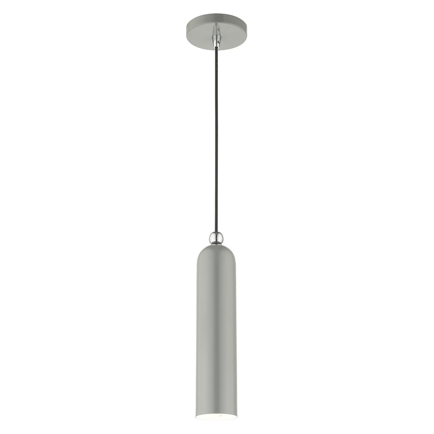 Livex Lighting - 46751-90 - One Light Pendant - Ardmore - Shiny Light Gray w/ Polished Chromes