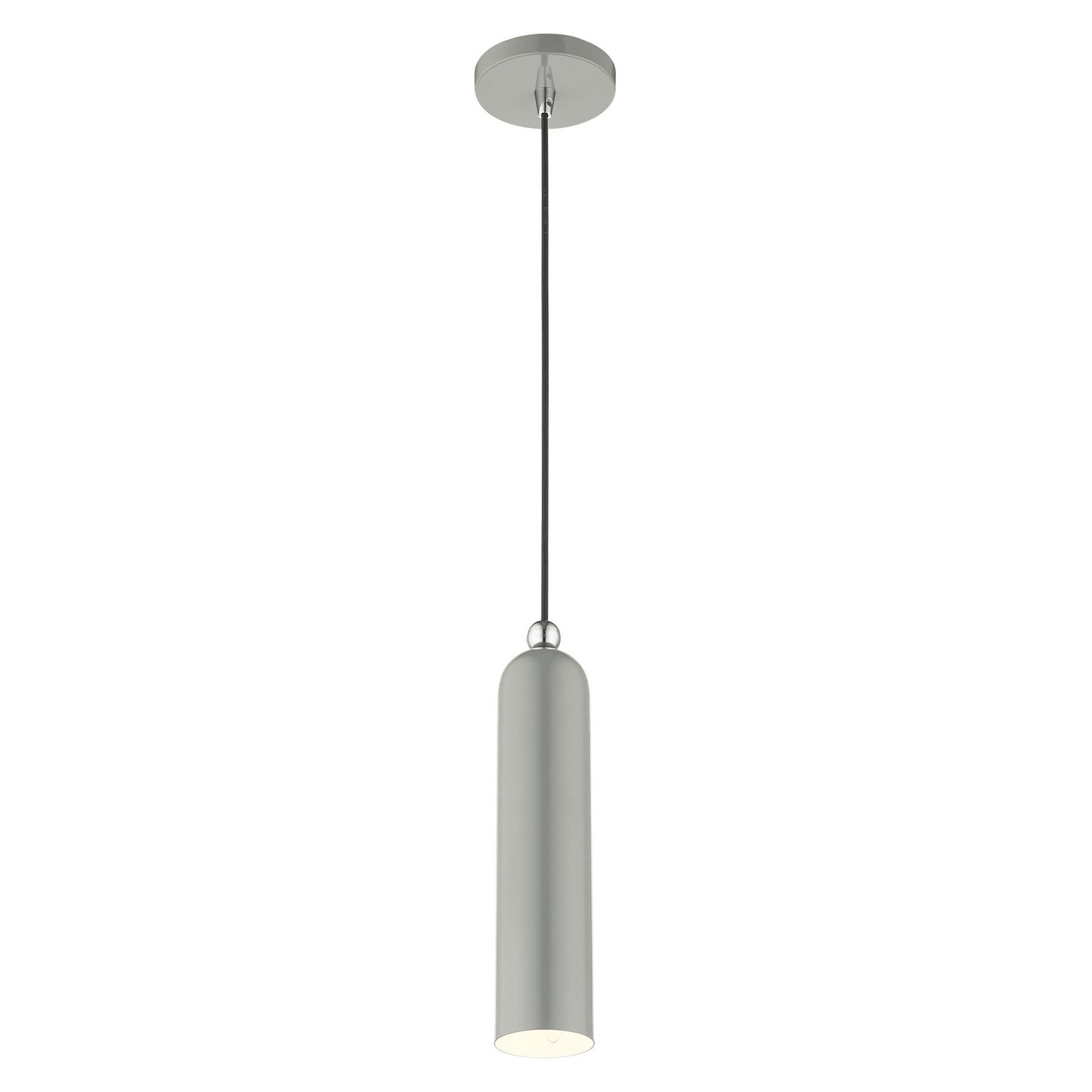 Livex Lighting - 46751-90 - One Light Pendant - Ardmore - Shiny Light Gray w/ Polished Chromes