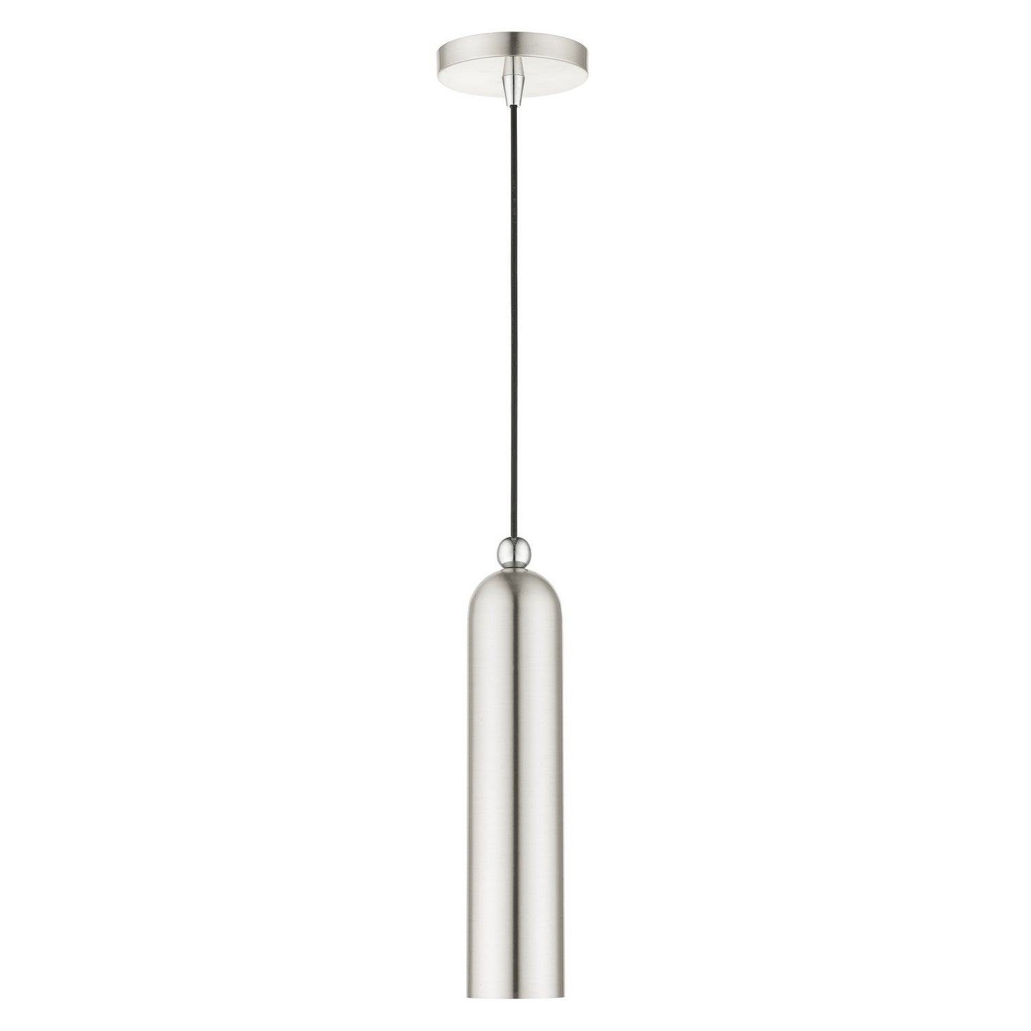 Livex Lighting - 46751-91 - One Light Pendant - Ardmore - Brushed Nickel w/ Polished Chromes