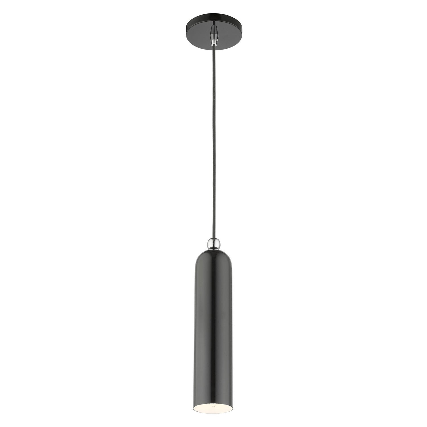 Livex Lighting - 46751-96 - One Light Pendant - Ardmore - Shiny Dark Gray w/ Polished Chromes