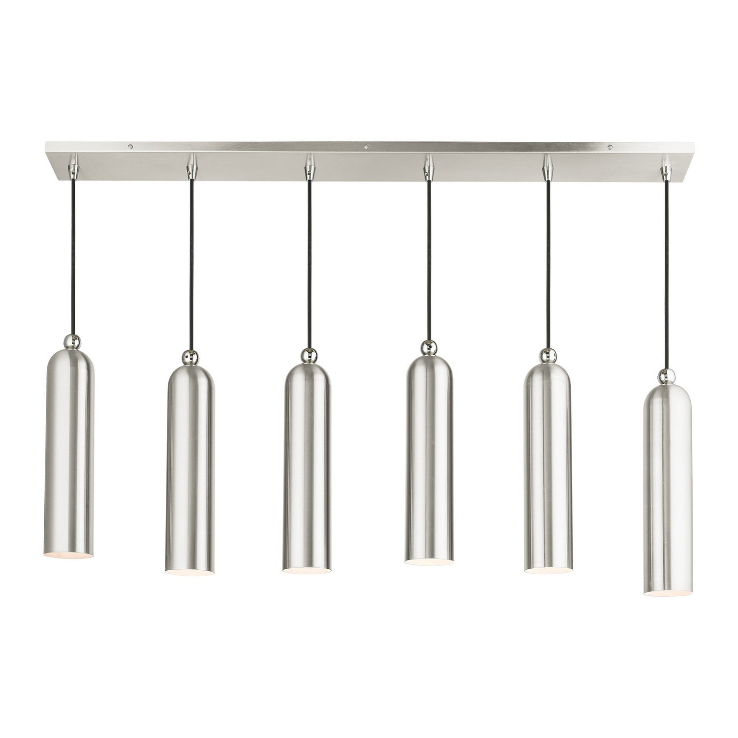 Livex Lighting - 46757-91 - Six Light Linear Pendant - Ardmore - Brushed Nickel w/ Polished Chromes