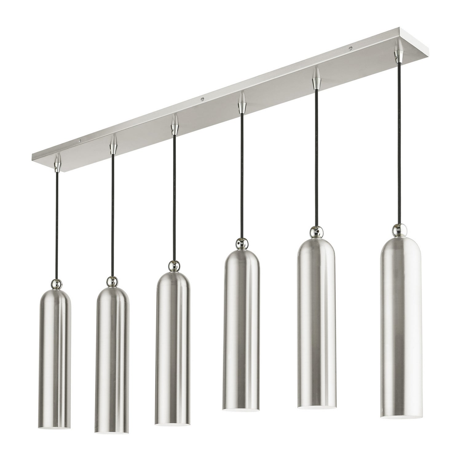 Livex Lighting - 46757-91 - Six Light Linear Pendant - Ardmore - Brushed Nickel w/ Polished Chromes