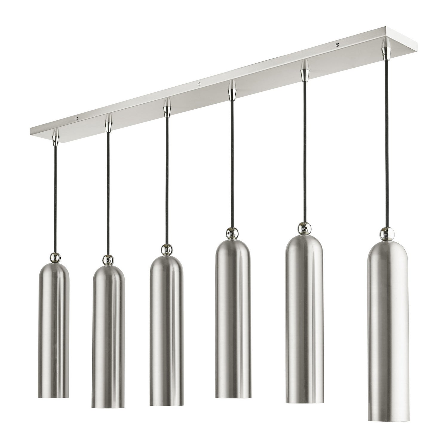 Livex Lighting - 46757-91 - Six Light Linear Pendant - Ardmore - Brushed Nickel w/ Polished Chromes