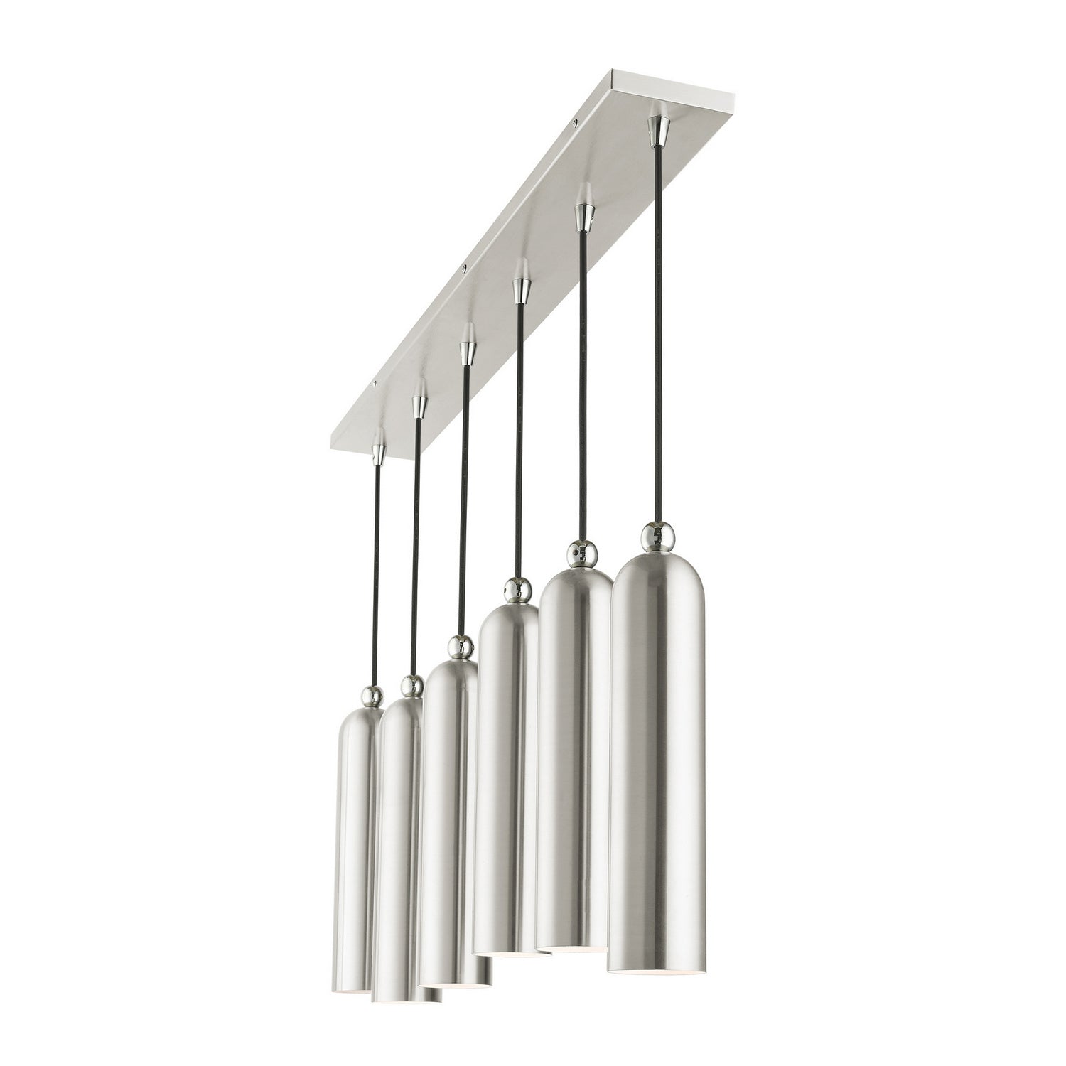 Livex Lighting - 46757-91 - Six Light Linear Pendant - Ardmore - Brushed Nickel w/ Polished Chromes