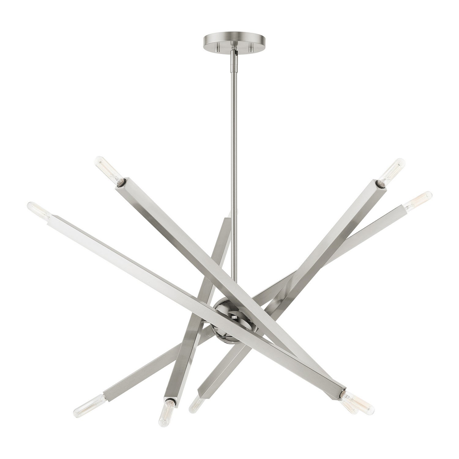 Livex Lighting - 46986-91 - Ten Light Chandelier - Monaco - Brushed Nickel w/ Black Chromes