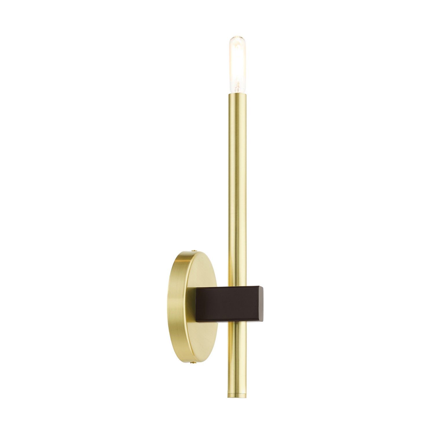 Livex Lighting - 49341-12 - One Light Wall Sconce - Denmark - Satin Brass w/ Bronzes