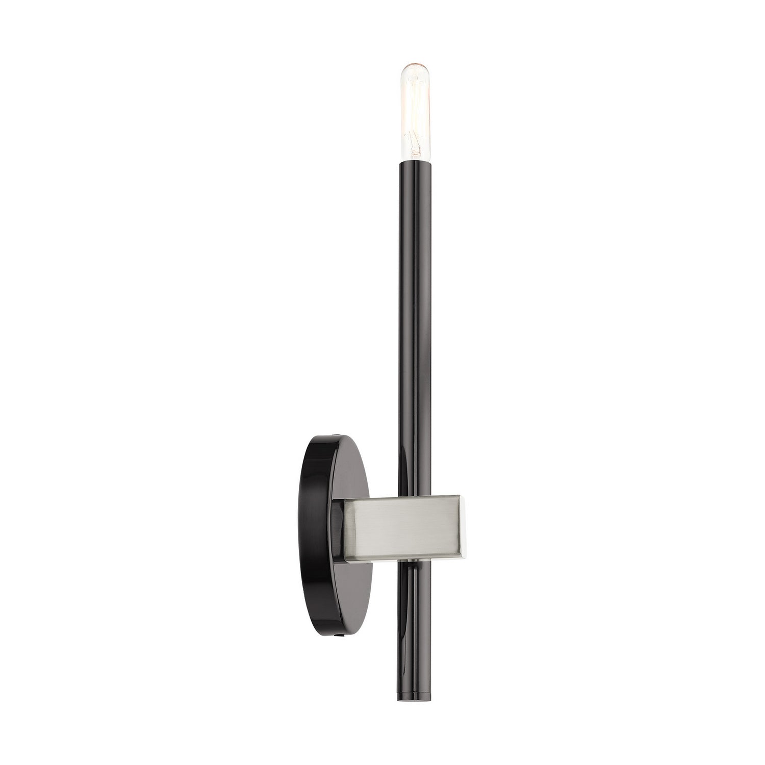 Livex Lighting - 49341-46 - One Light Wall Sconce - Denmark - Black Chrome w/ Brushed Nickels