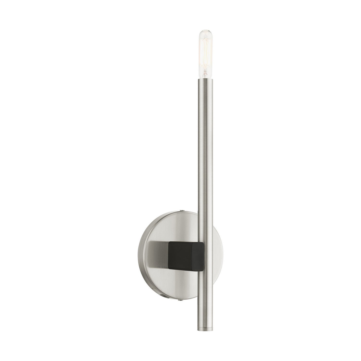 Livex Lighting - 49341-91 - One Light Wall Sconce - Denmark - Brushed Nickel w/ Blacks
