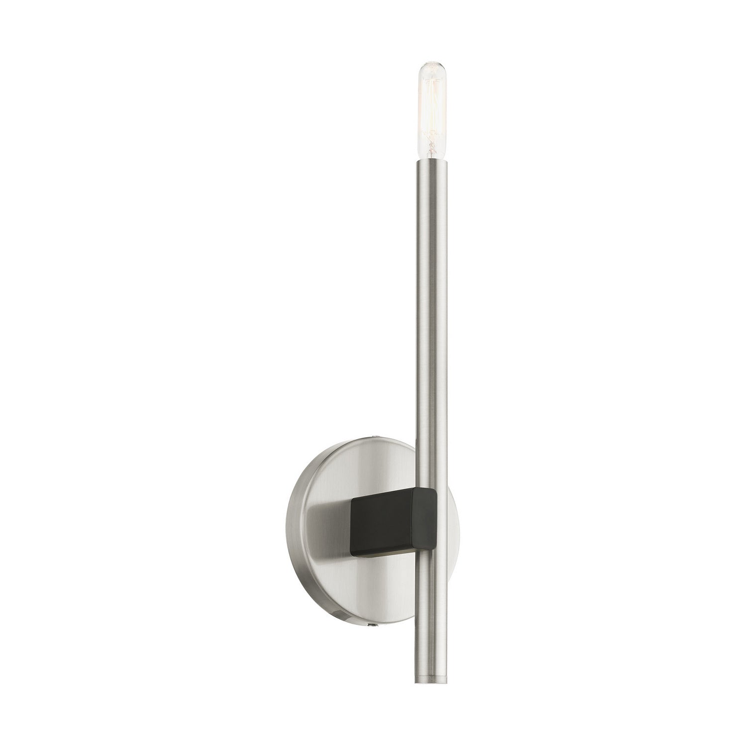 Livex Lighting - 49341-91 - One Light Wall Sconce - Denmark - Brushed Nickel w/ Blacks