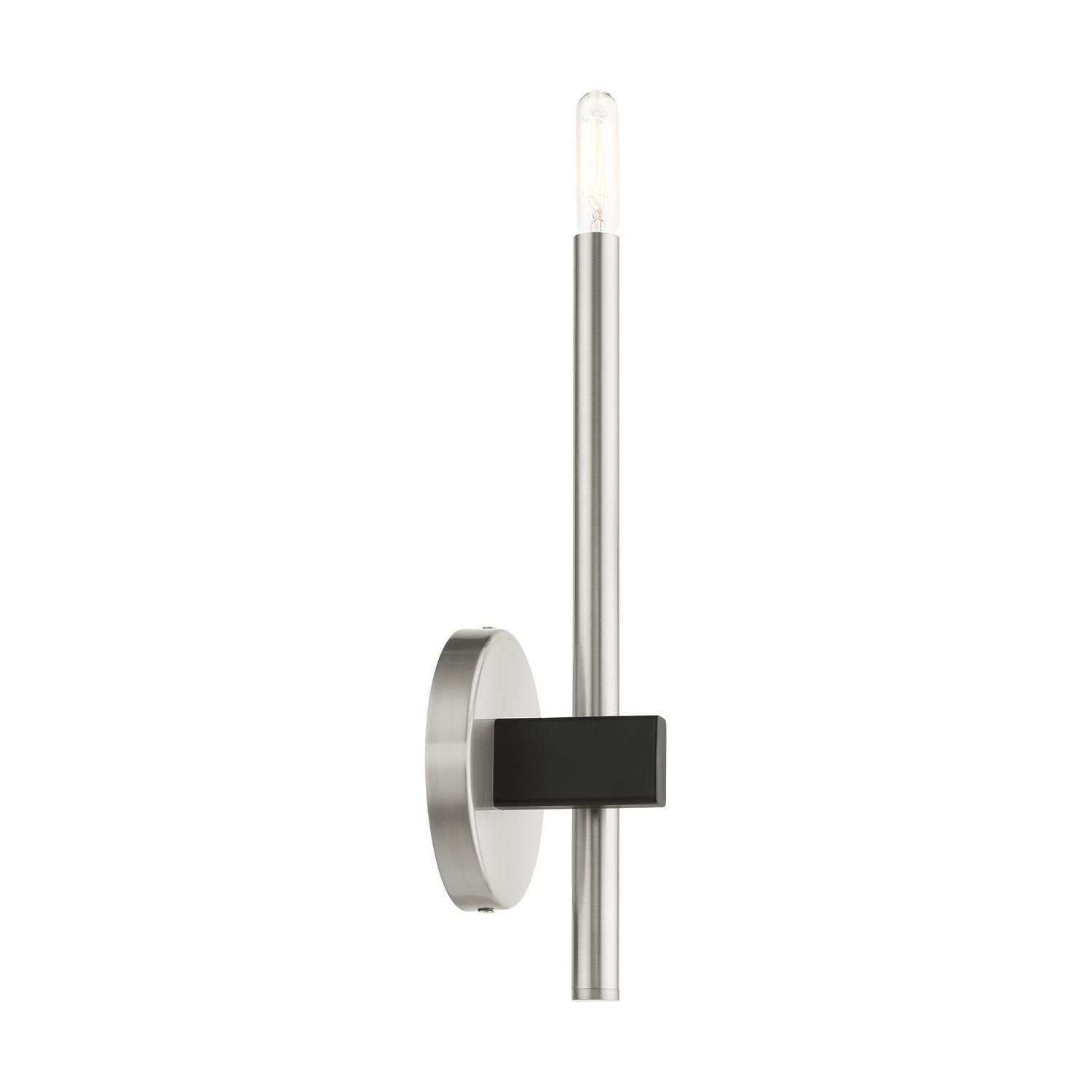 Livex Lighting - 49341-91 - One Light Wall Sconce - Denmark - Brushed Nickel w/ Blacks