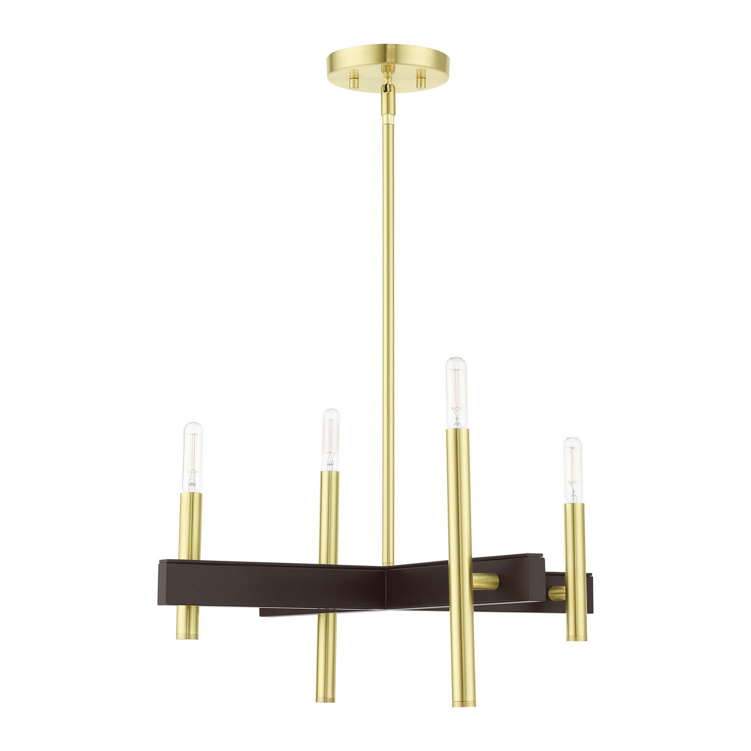 Livex Lighting - 49344-12 - Four Light Chandelier - Denmark - Satin Brass w/ Bronzes