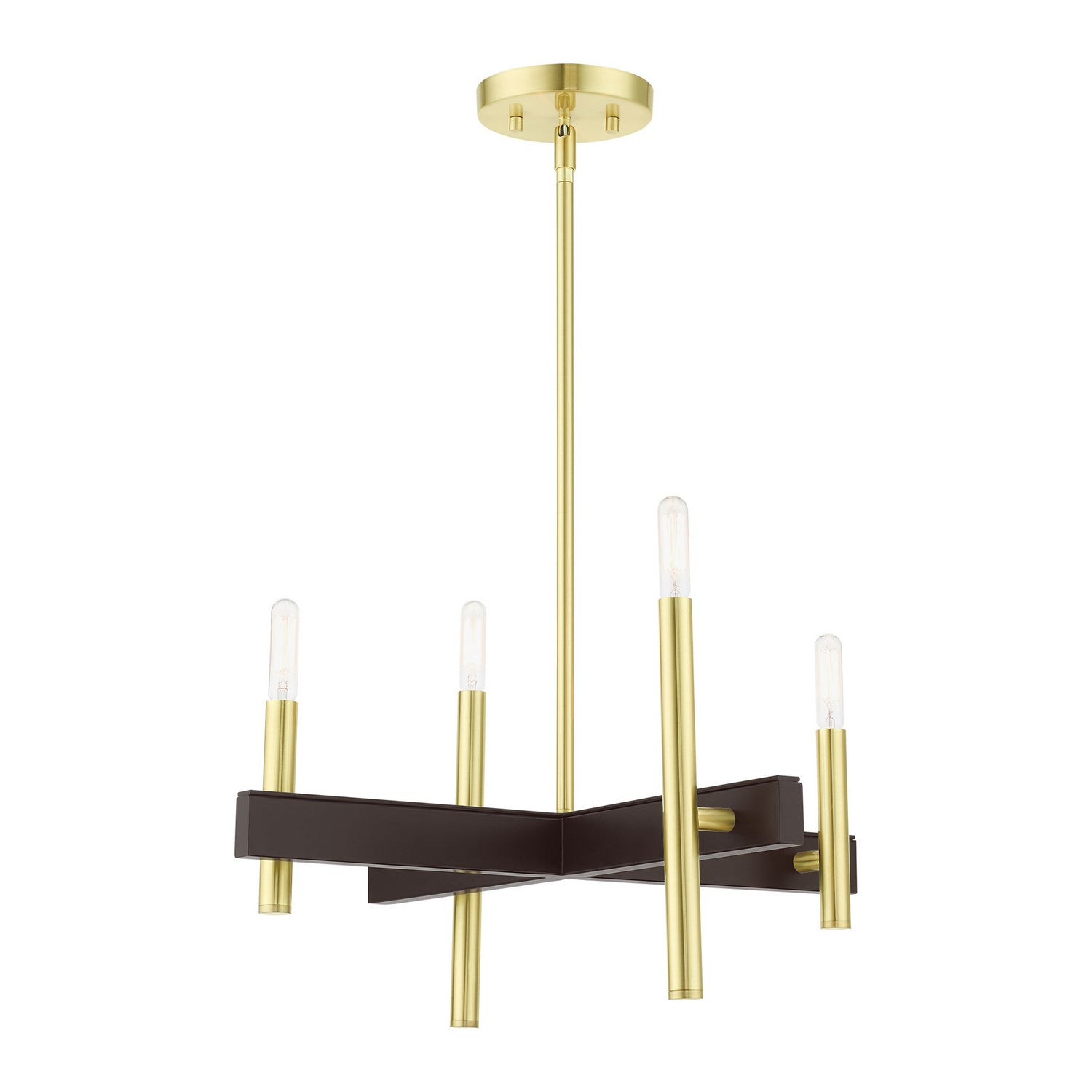 Livex Lighting - 49344-12 - Four Light Chandelier - Denmark - Satin Brass w/ Bronzes