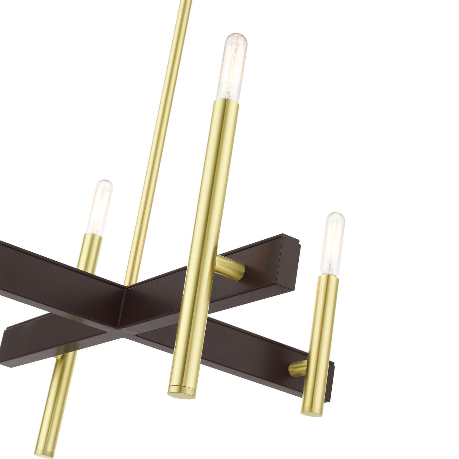 Livex Lighting - 49344-12 - Four Light Chandelier - Denmark - Satin Brass w/ Bronzes