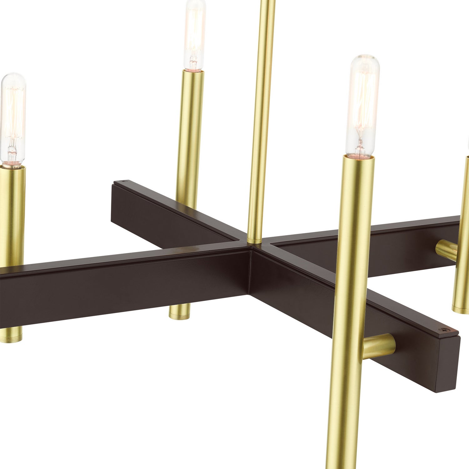 Livex Lighting - 49344-12 - Four Light Chandelier - Denmark - Satin Brass w/ Bronzes