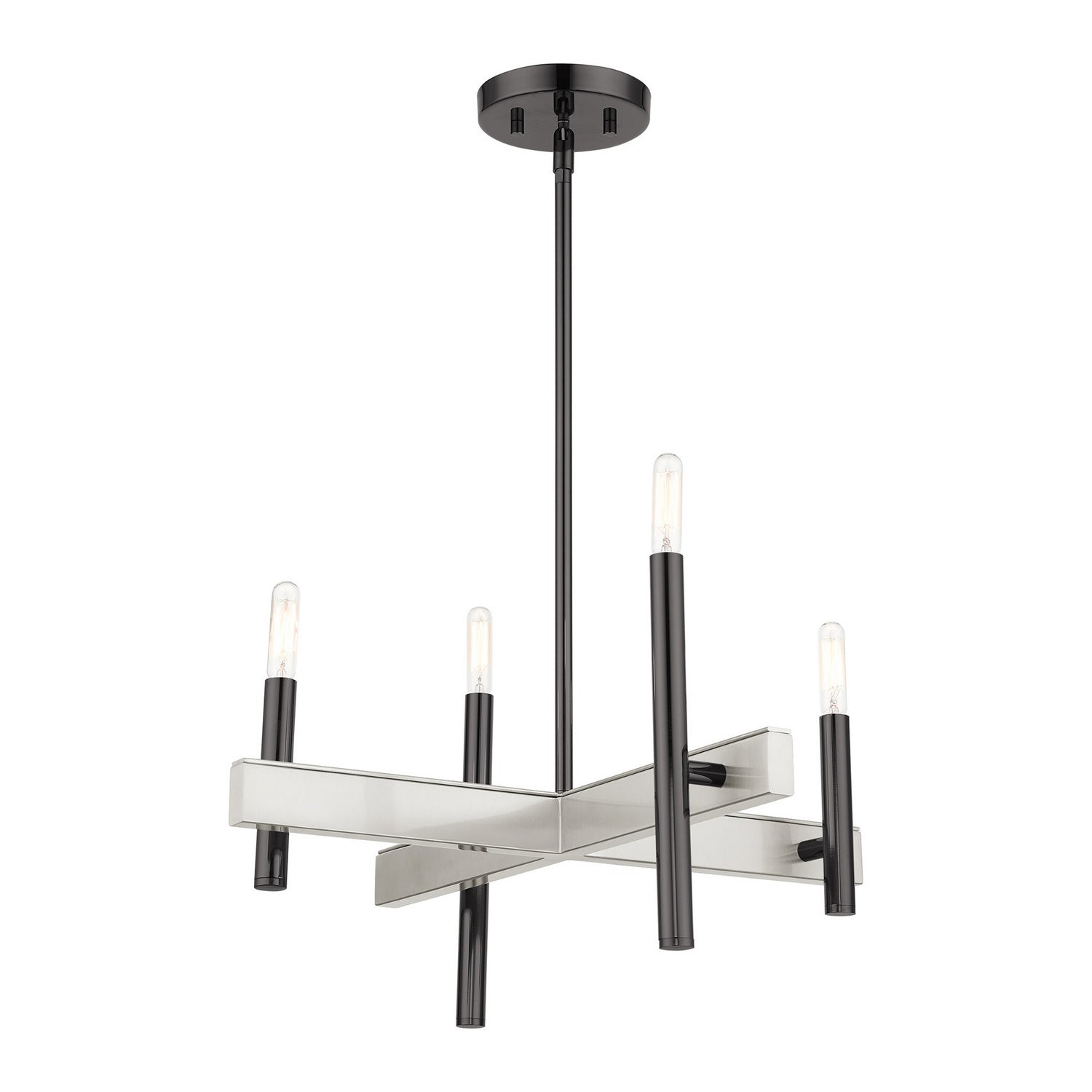 Livex Lighting - 49344-46 - Four Light Chandelier - Denmark - Black Chrome w/ Brushed Nickels