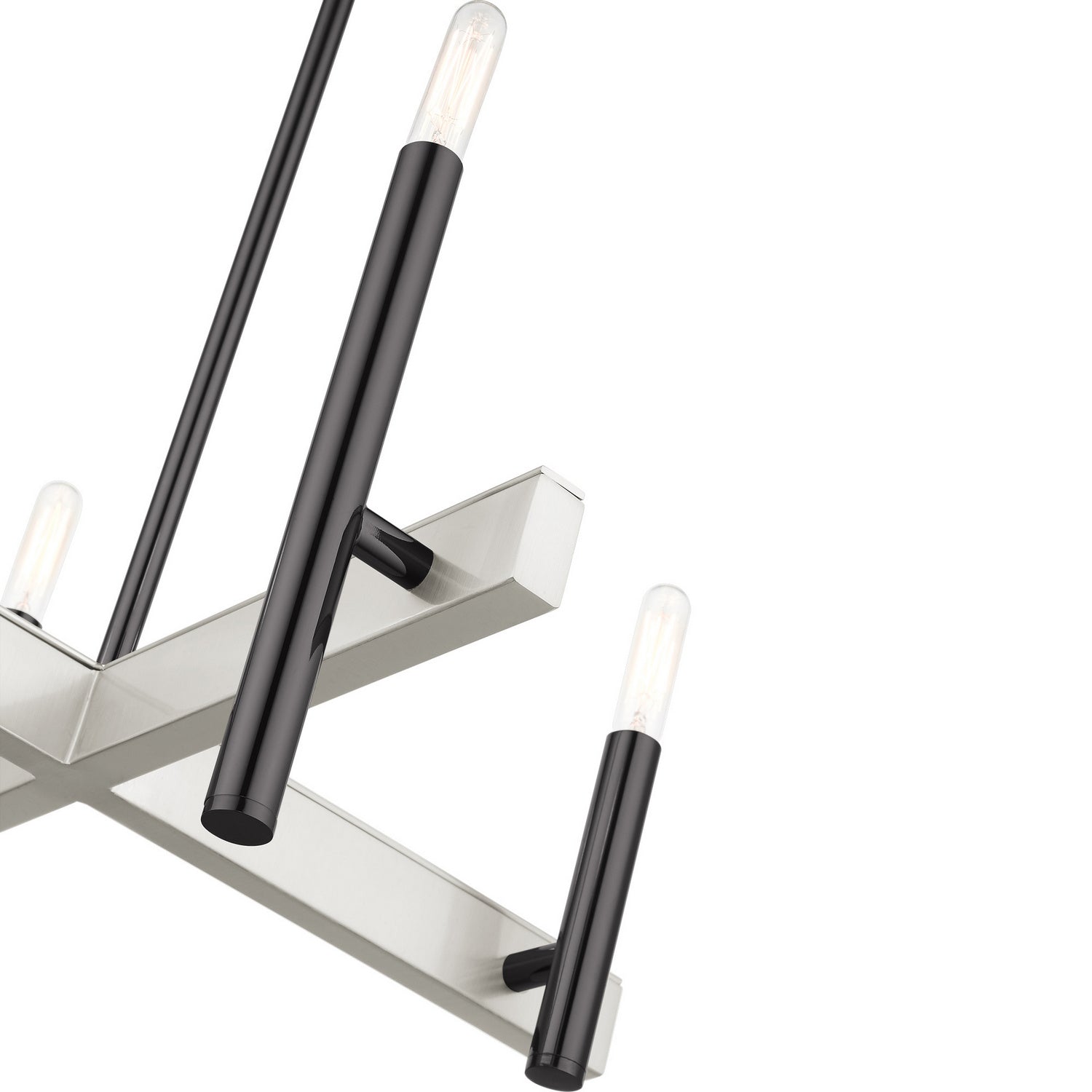 Livex Lighting - 49344-46 - Four Light Chandelier - Denmark - Black Chrome w/ Brushed Nickels