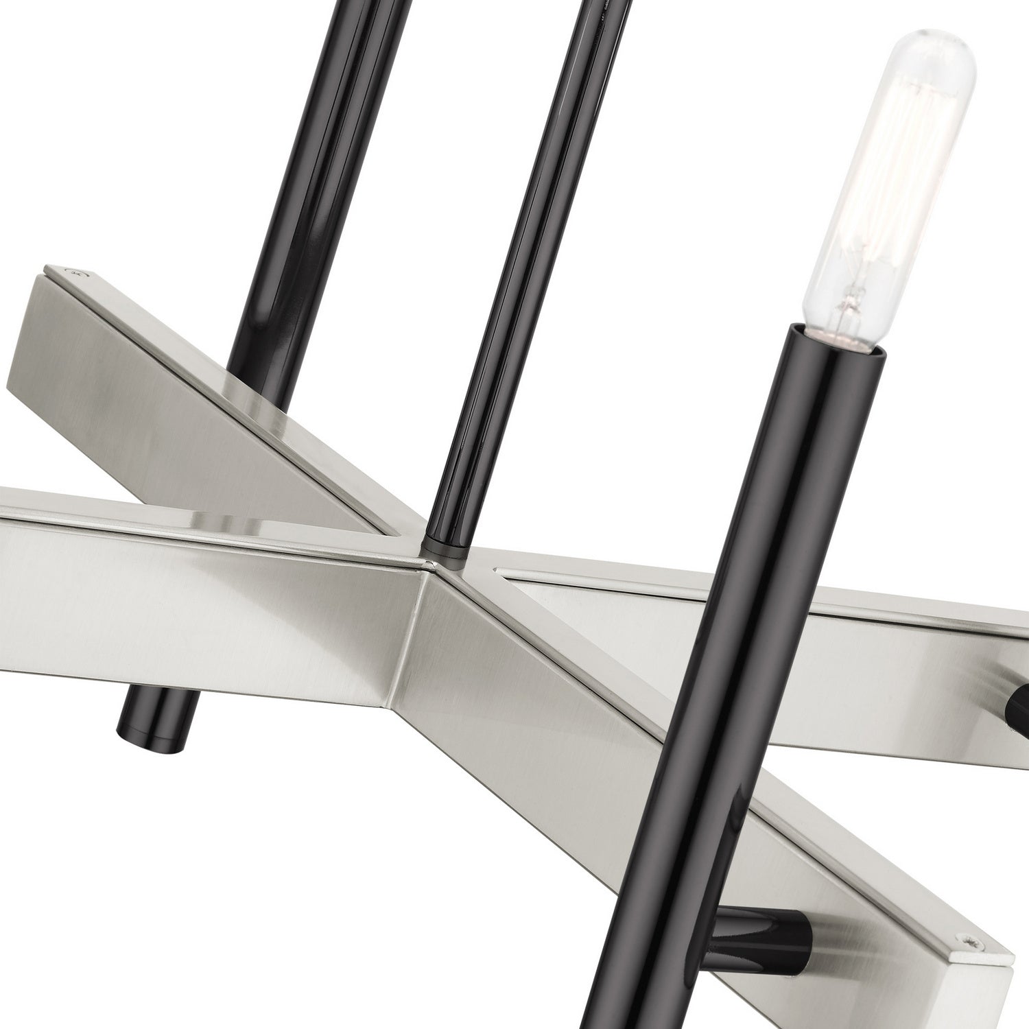Livex Lighting - 49344-46 - Four Light Chandelier - Denmark - Black Chrome w/ Brushed Nickels