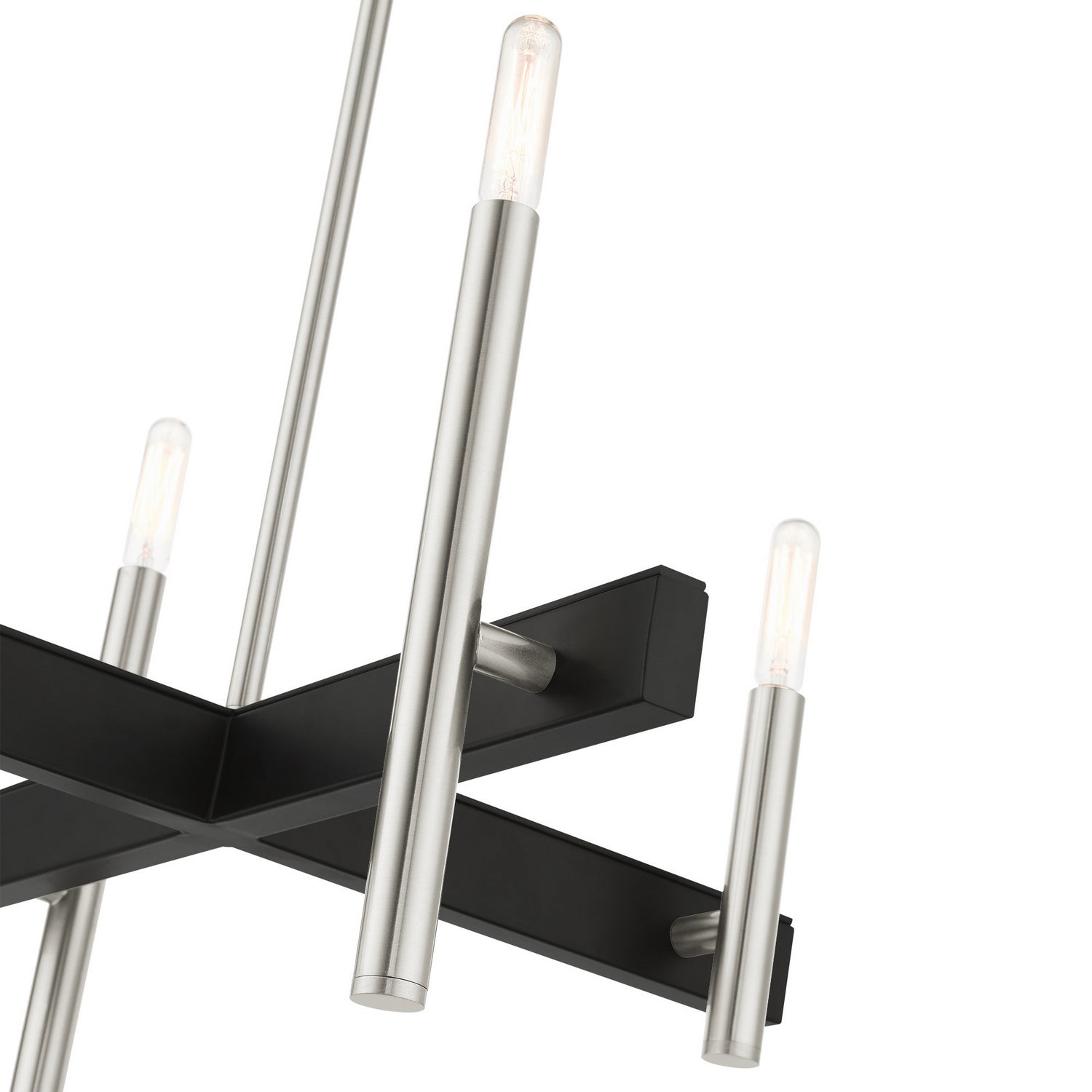 Livex Lighting - 49344-91 - Four Light Chandelier - Denmark - Brushed Nickel w/ Blacks