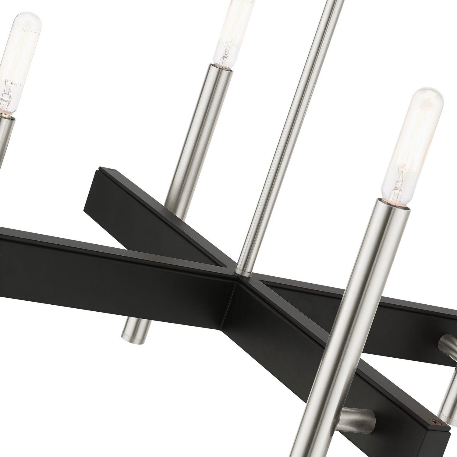 Livex Lighting - 49344-91 - Four Light Chandelier - Denmark - Brushed Nickel w/ Blacks