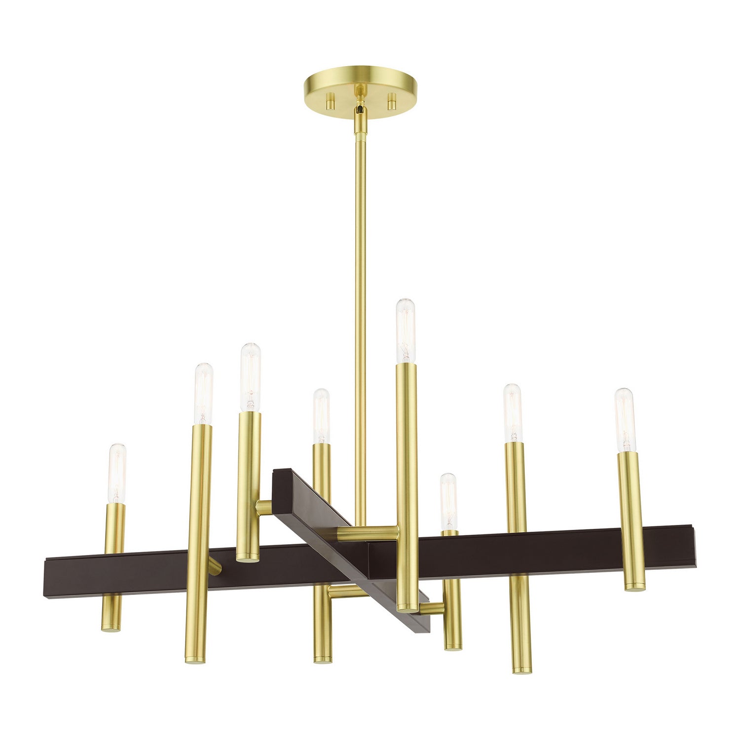 Livex Lighting - 49348-12 - Eight Light Chandelier - Denmark - Satin Brass w/ Bronzes