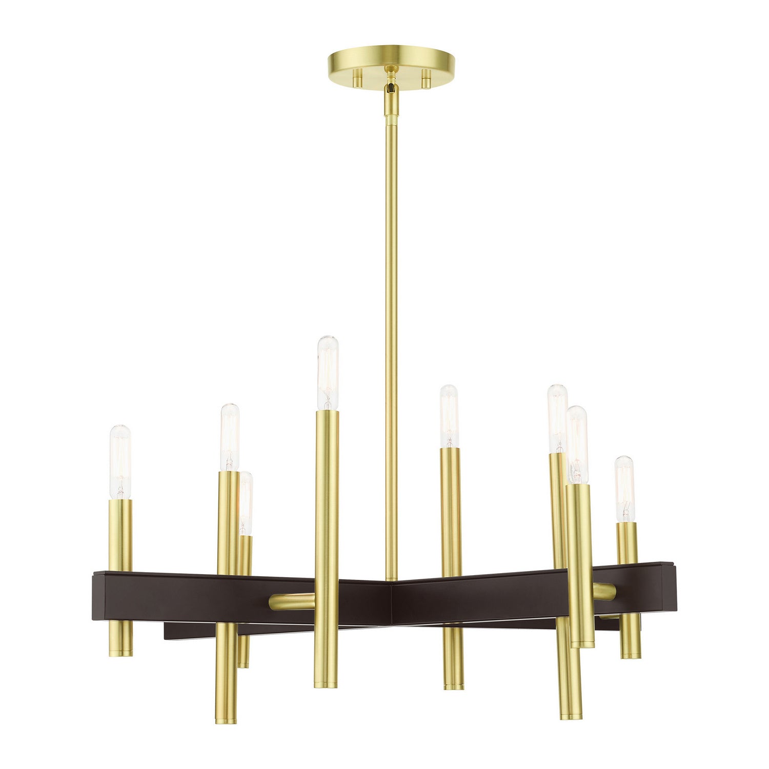 Livex Lighting - 49348-12 - Eight Light Chandelier - Denmark - Satin Brass w/ Bronzes