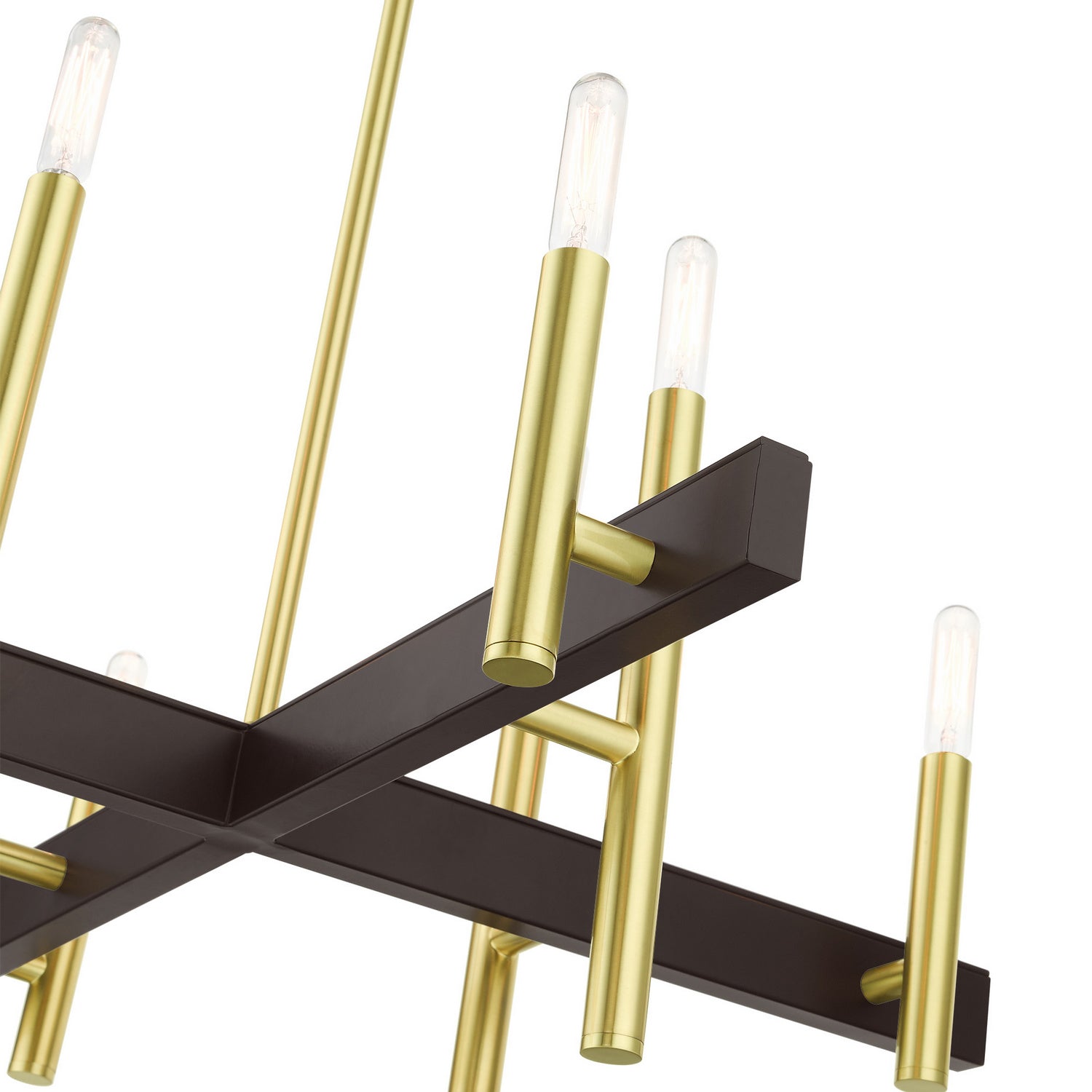 Livex Lighting - 49348-12 - Eight Light Chandelier - Denmark - Satin Brass w/ Bronzes