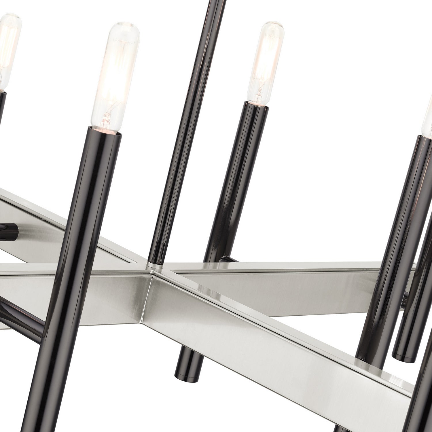 Livex Lighting - 49348-46 - Eight Light Chandelier - Denmark - Black Chrome w/ Brushed Nickels