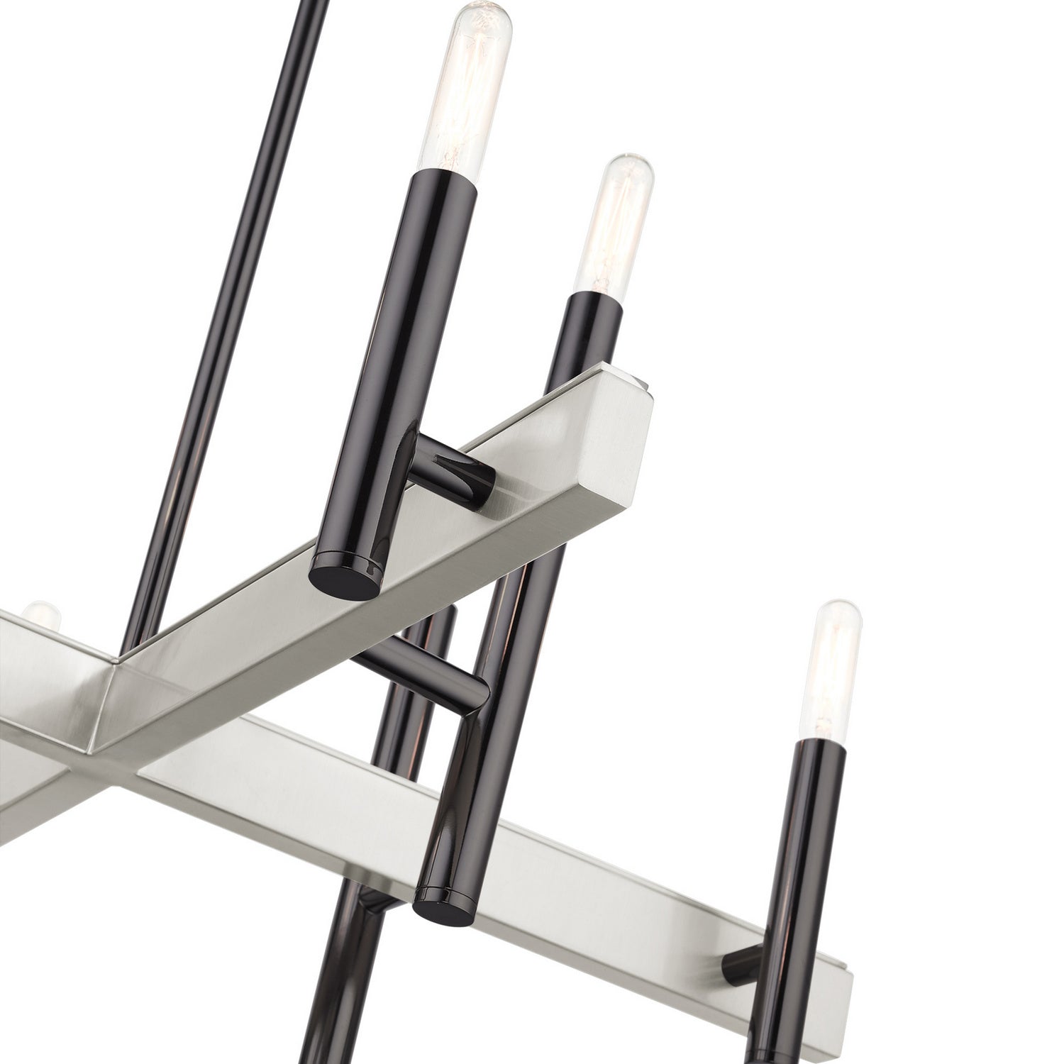 Livex Lighting - 49348-46 - Eight Light Chandelier - Denmark - Black Chrome w/ Brushed Nickels