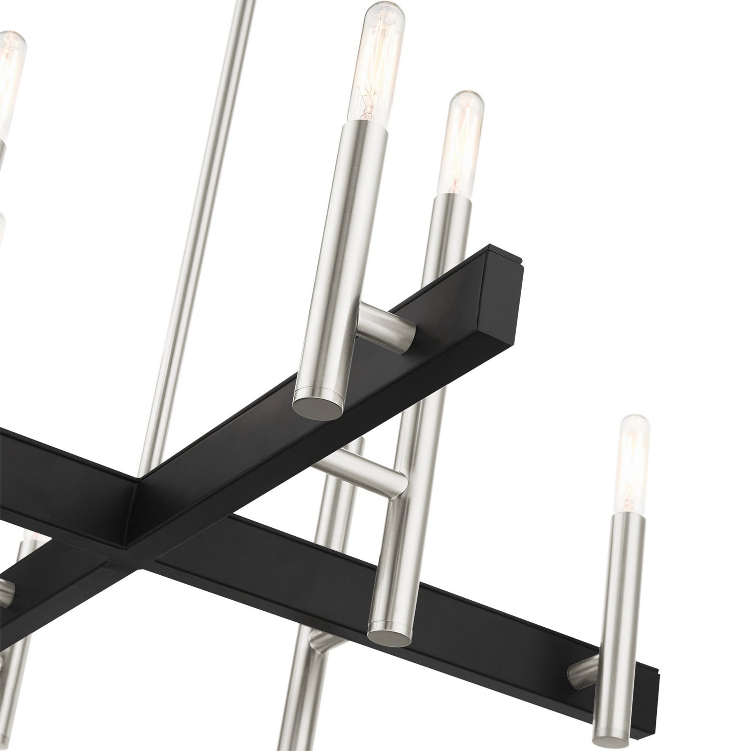 Livex Lighting - 49348-91 - Eight Light Chandelier - Denmark - Brushed Nickel w/ Blacks