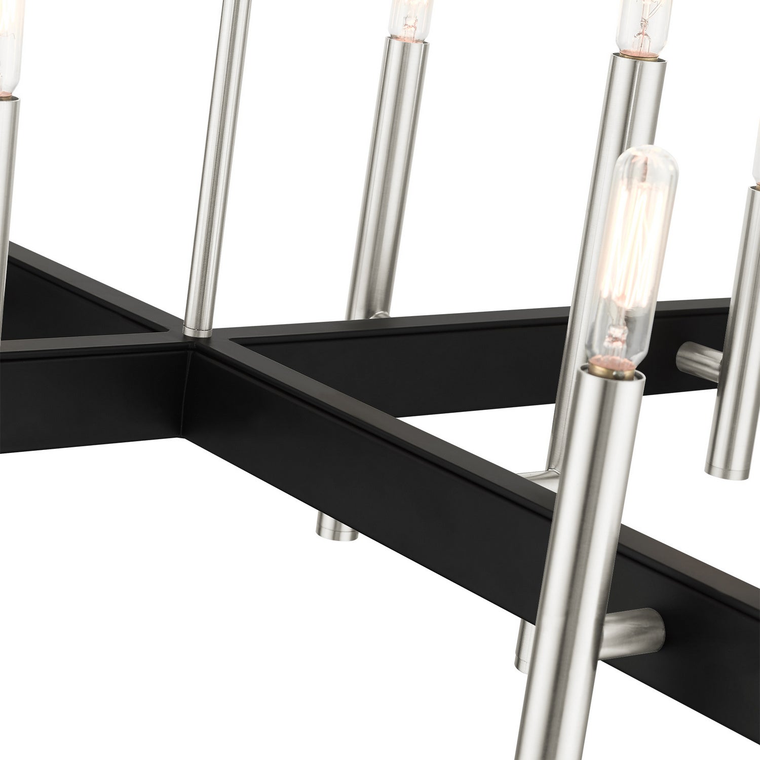 Livex Lighting - 49348-91 - Eight Light Chandelier - Denmark - Brushed Nickel w/ Blacks