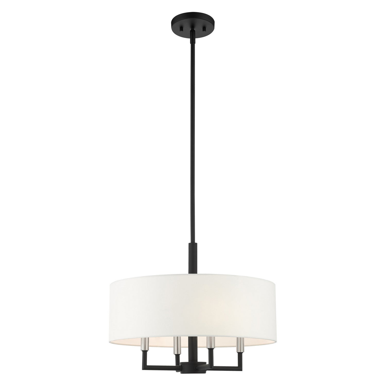 Livex Lighting - 49374-04 - Four Light Chandelier - Meridian - Black w/ Brushed Nickels