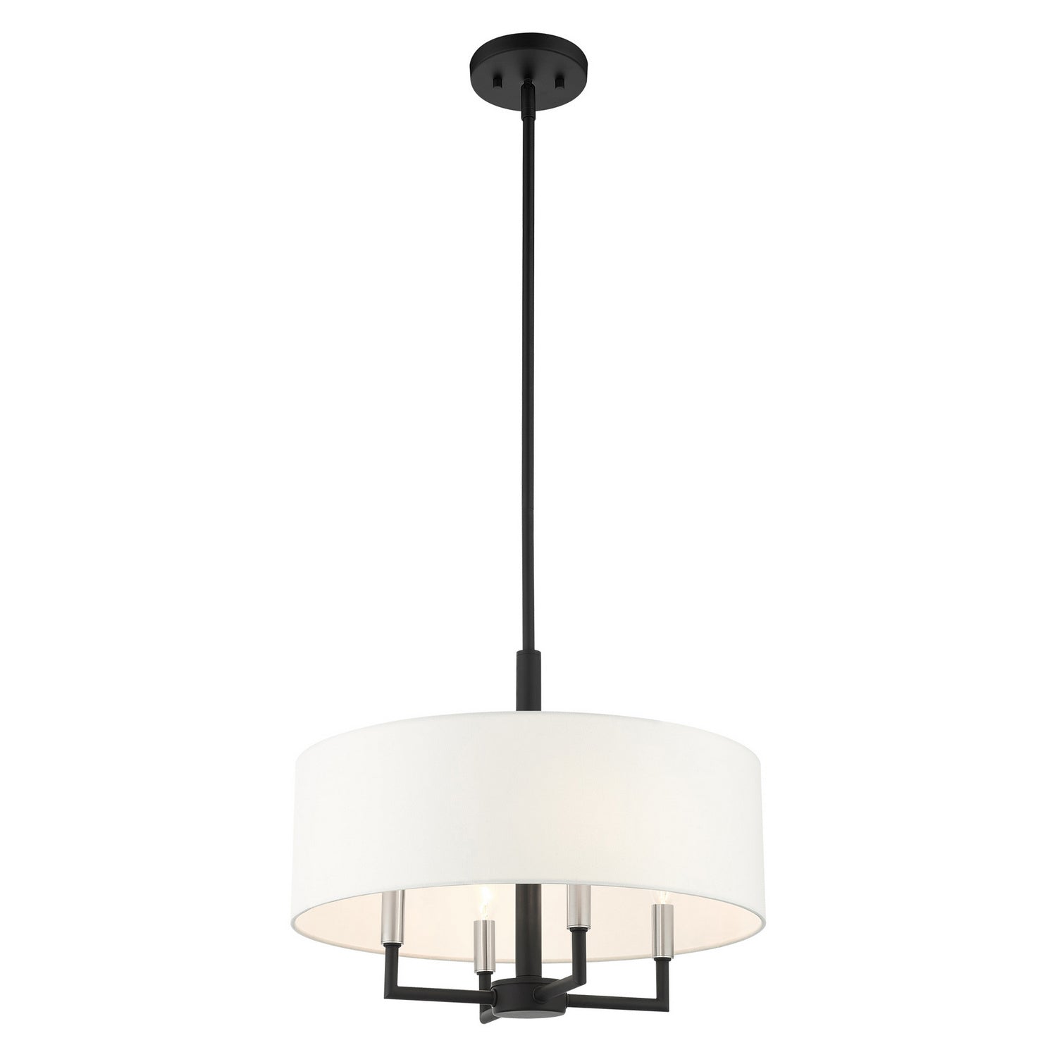 Livex Lighting - 49374-04 - Four Light Chandelier - Meridian - Black w/ Brushed Nickels