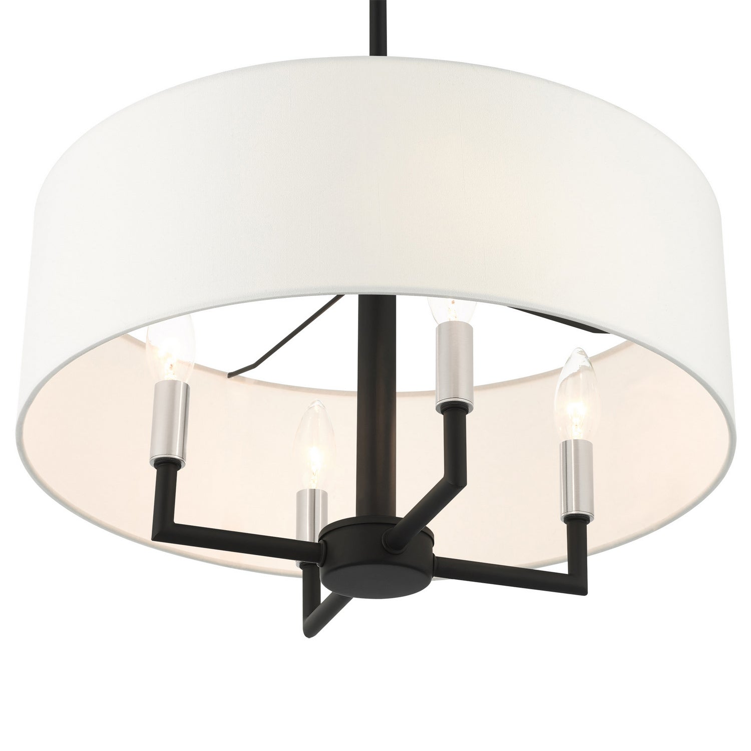 Livex Lighting - 49374-04 - Four Light Chandelier - Meridian - Black w/ Brushed Nickels