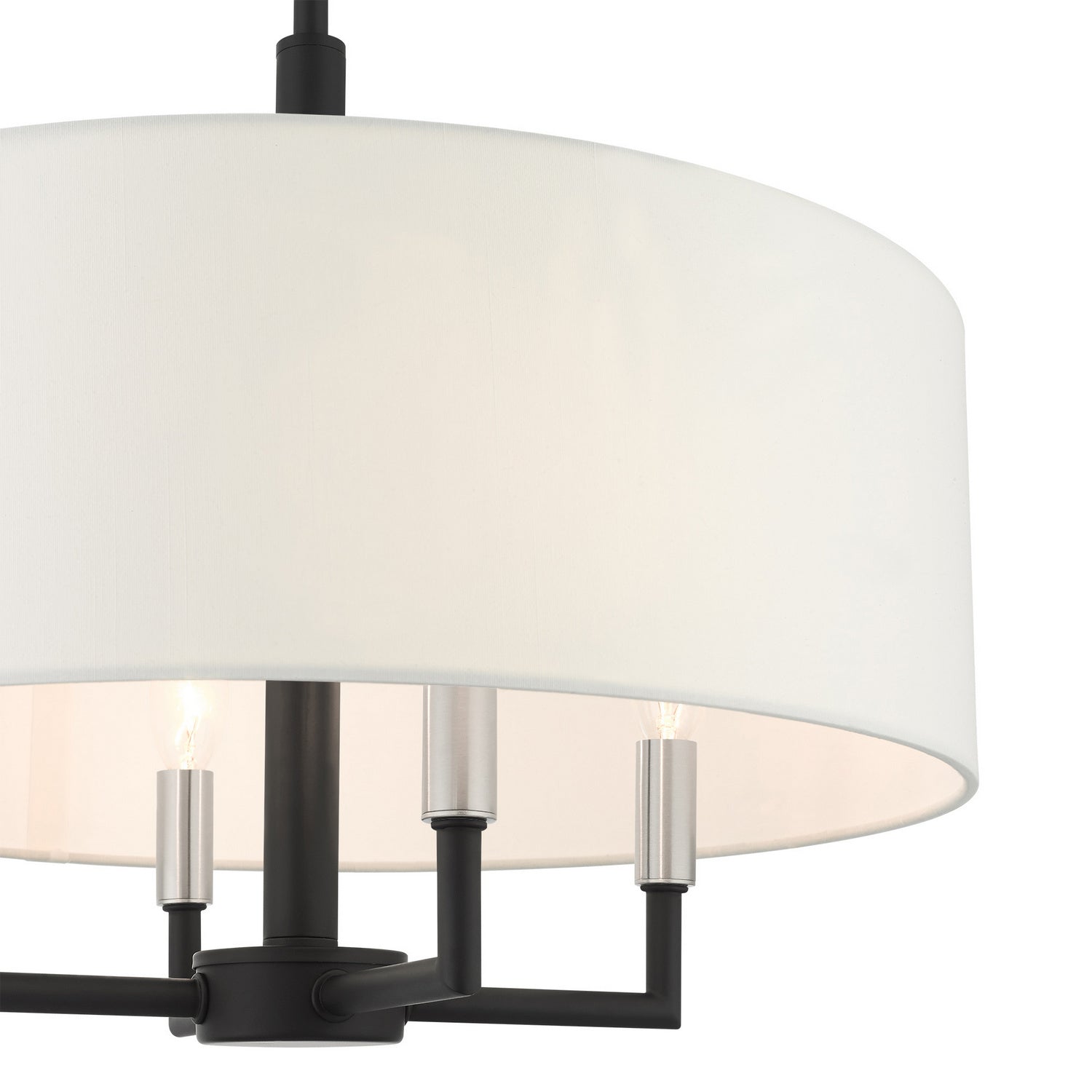 Livex Lighting - 49374-04 - Four Light Chandelier - Meridian - Black w/ Brushed Nickels