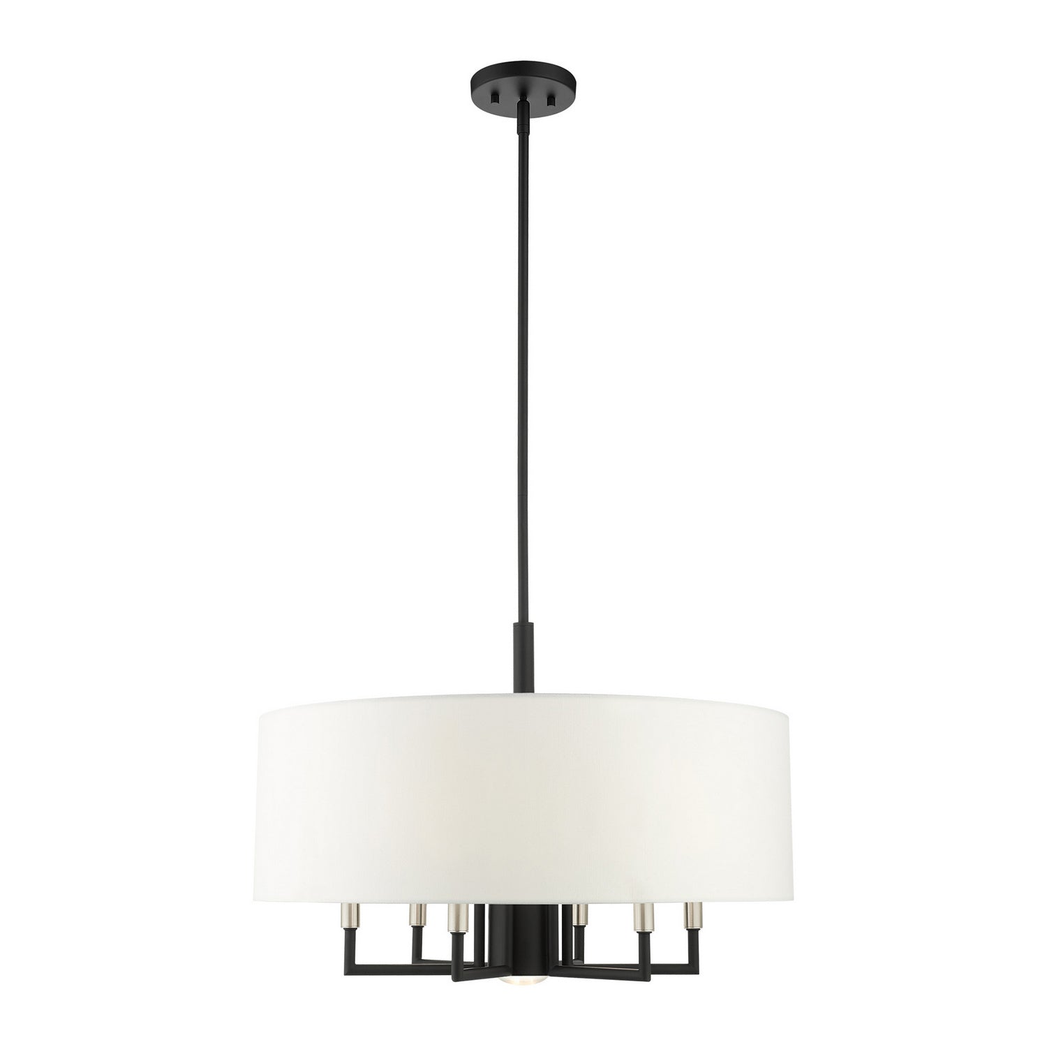 Livex Lighting - 49376-04 - Seven Light Chandelier - Meridian - Black w/ Brushed Nickels