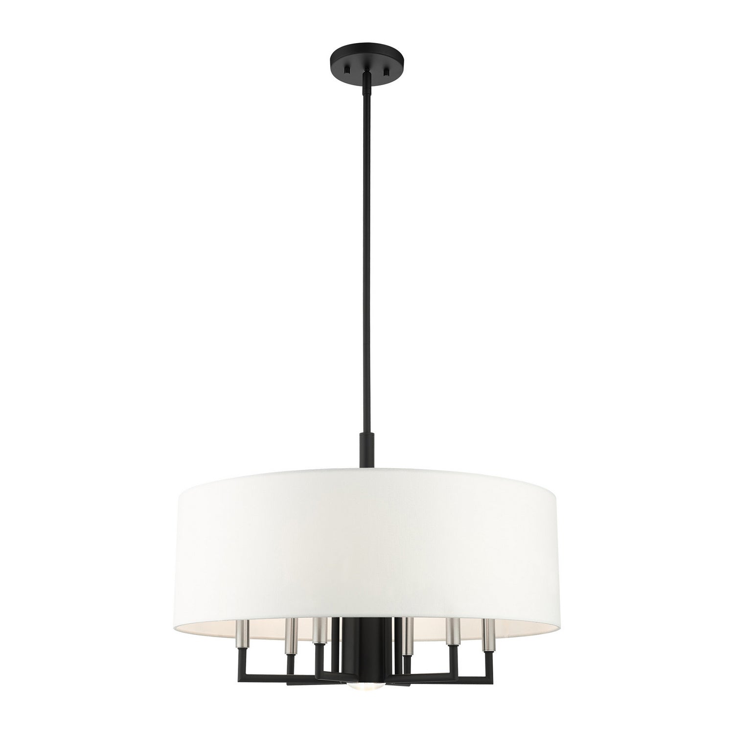 Livex Lighting - 49376-04 - Seven Light Chandelier - Meridian - Black w/ Brushed Nickels