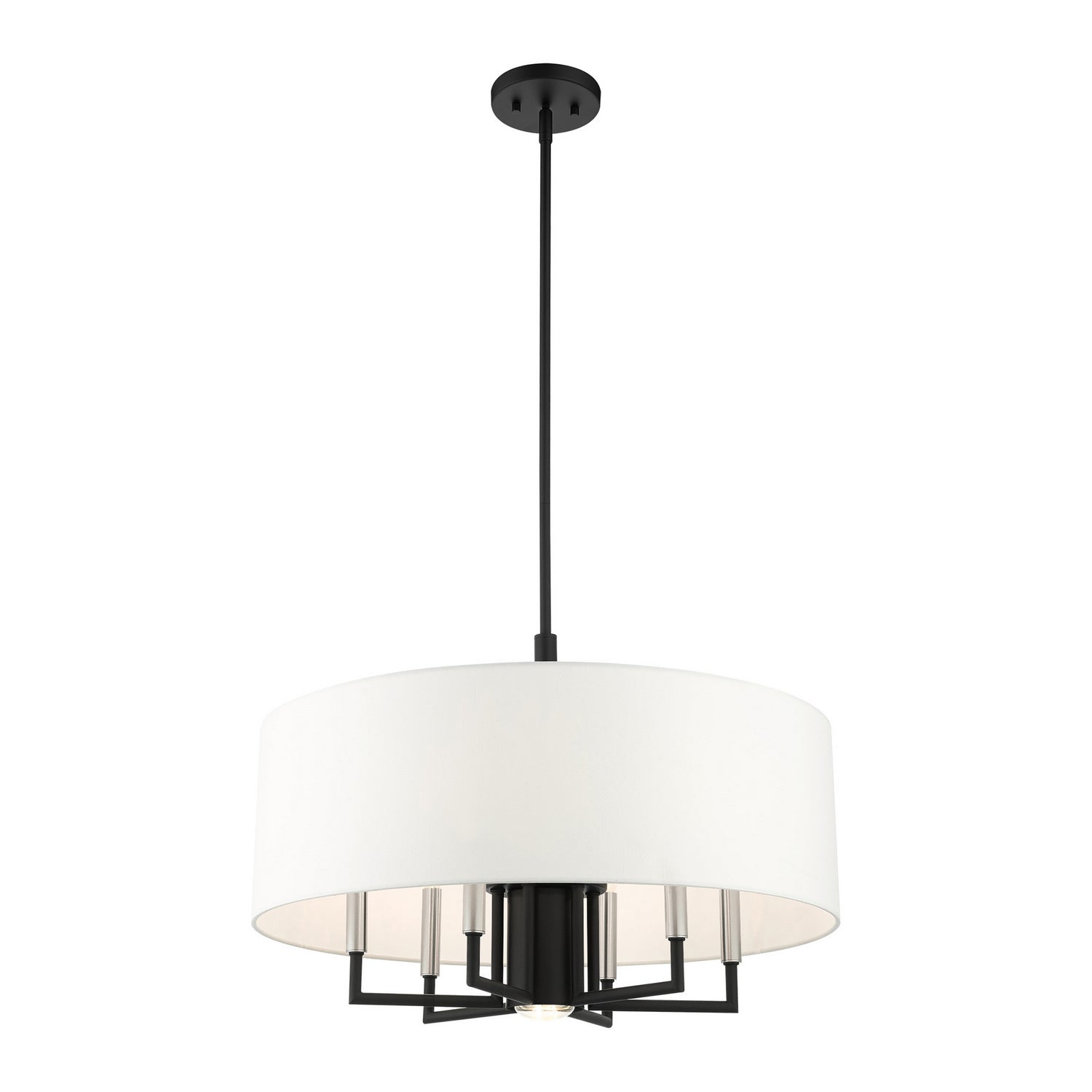 Livex Lighting - 49376-04 - Seven Light Chandelier - Meridian - Black w/ Brushed Nickels