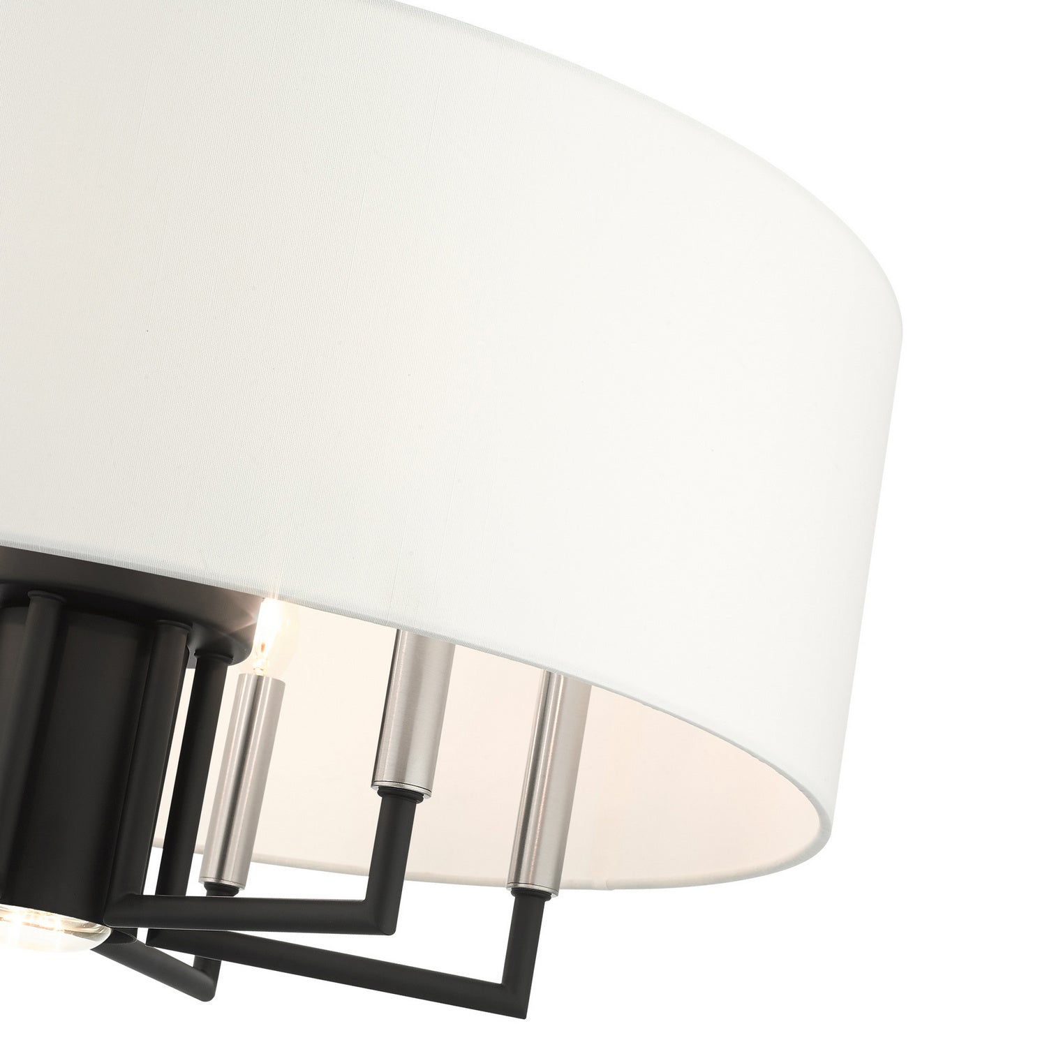 Livex Lighting - 49376-04 - Seven Light Chandelier - Meridian - Black w/ Brushed Nickels