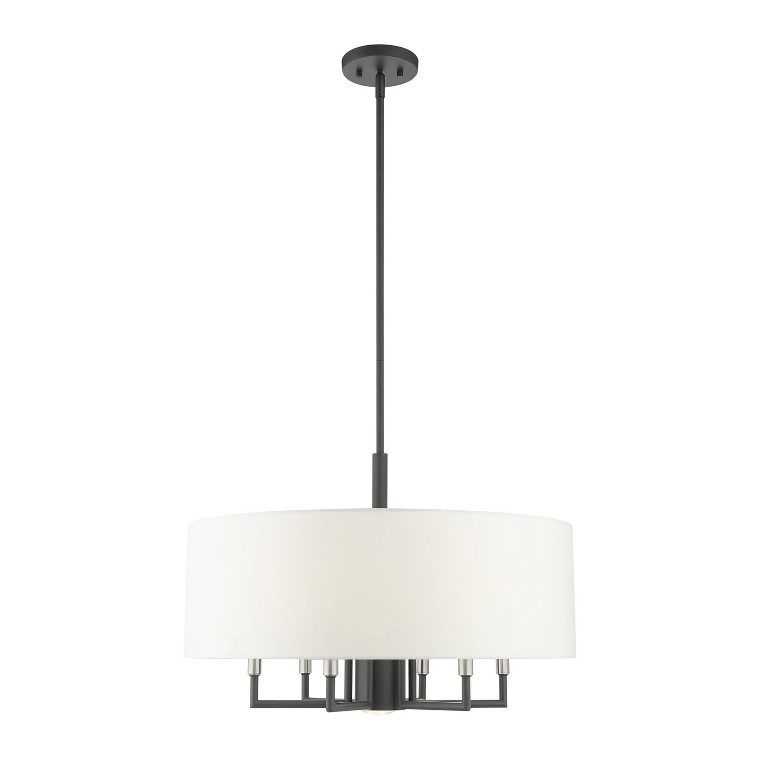 Livex Lighting - 49376-76 - Seven Light Chandelier - Meridian - Scandinavian Gray w/ Brushed Nickels