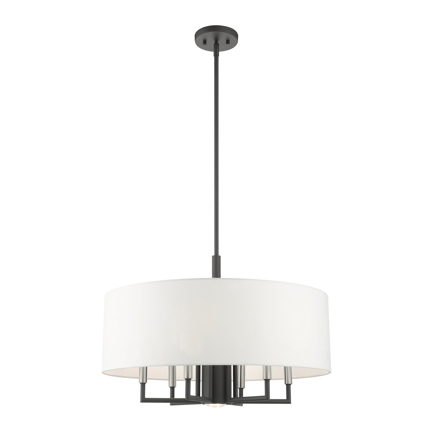 Livex Lighting - 49376-76 - Seven Light Chandelier - Meridian - Scandinavian Gray w/ Brushed Nickels