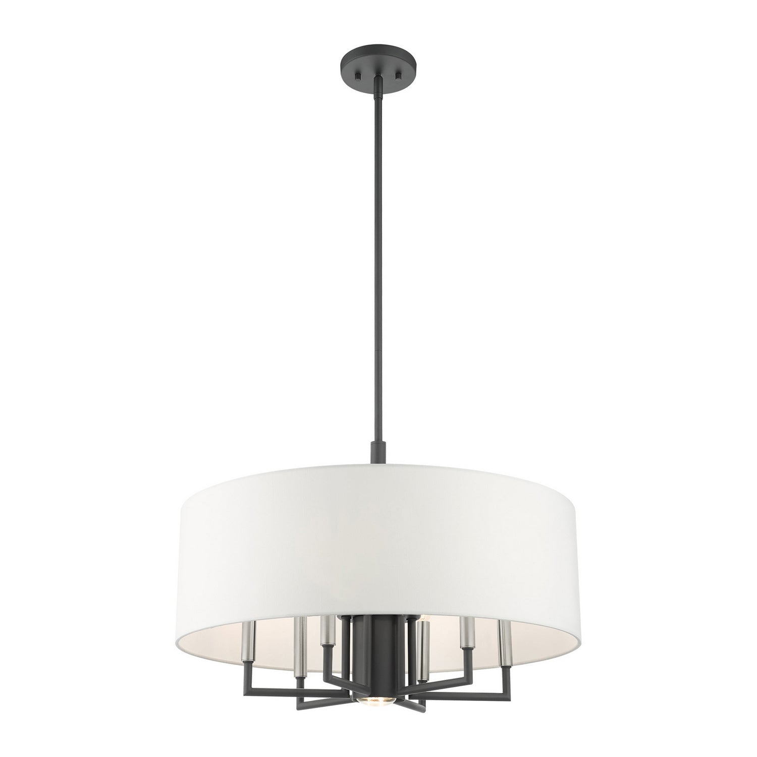 Livex Lighting - 49376-76 - Seven Light Chandelier - Meridian - Scandinavian Gray w/ Brushed Nickels