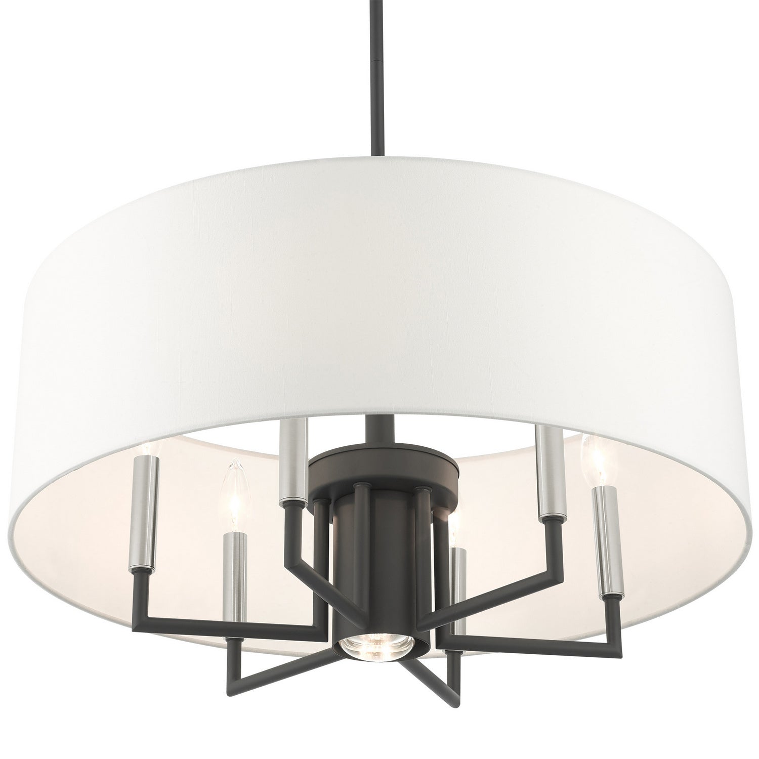 Livex Lighting - 49376-76 - Seven Light Chandelier - Meridian - Scandinavian Gray w/ Brushed Nickels