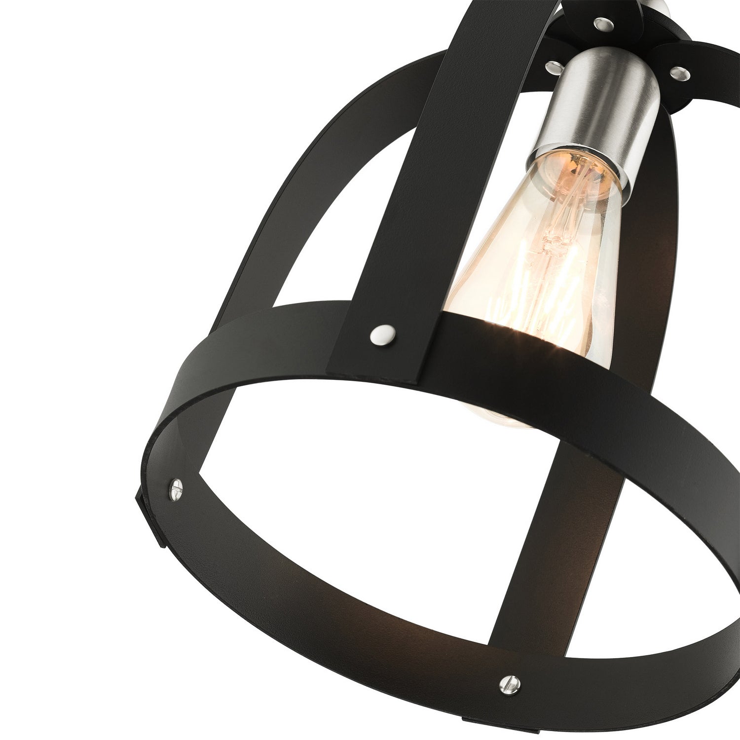 Livex Lighting - 49642-14 - One Light Mini Pendant - Stoneridge - Textured Black w/ Brushed Nickels