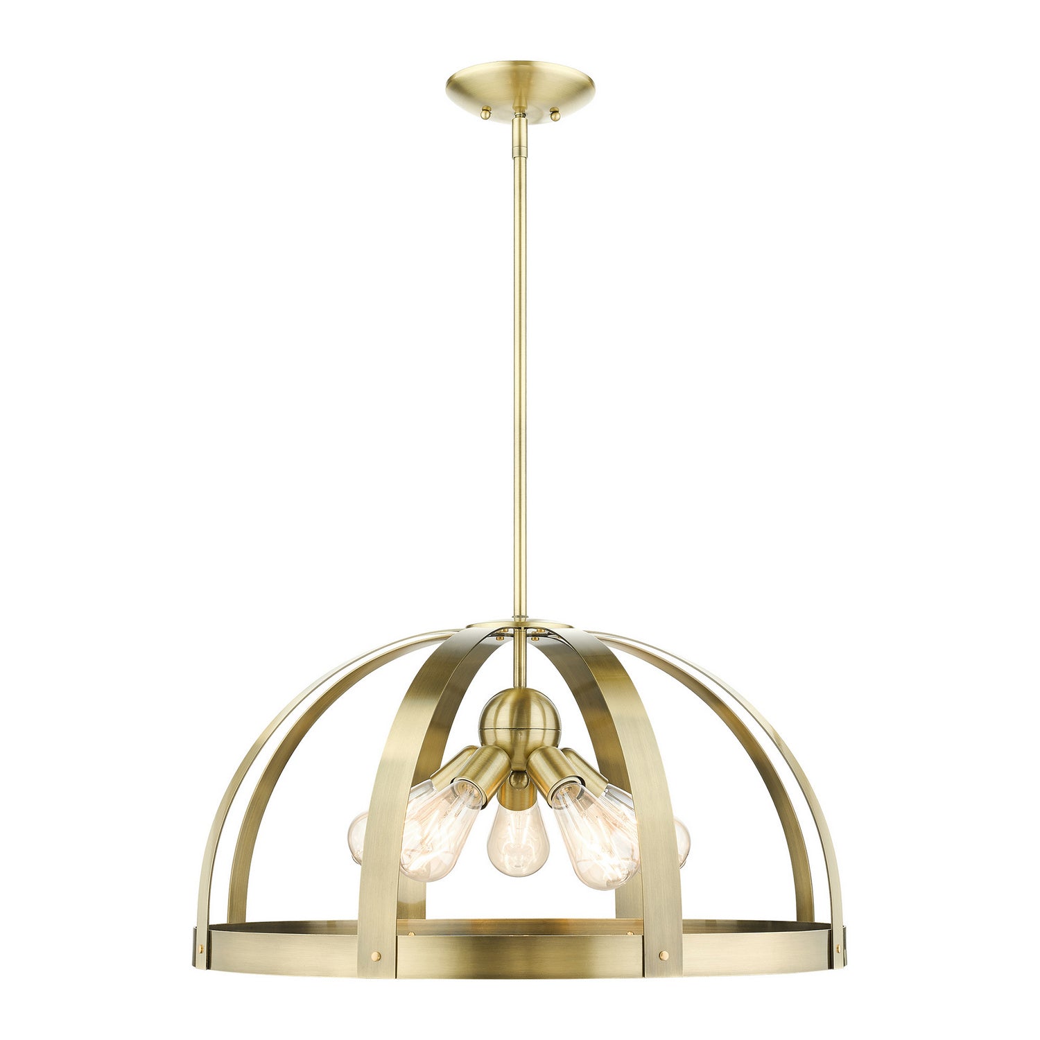 Livex Lighting - 49645-01 - Five Light Chandelier - Stoneridge - Antique Brass w/ Satin Brasss