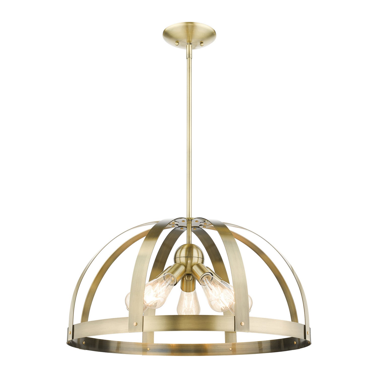 Livex Lighting - 49645-01 - Five Light Chandelier - Stoneridge - Antique Brass w/ Satin Brasss